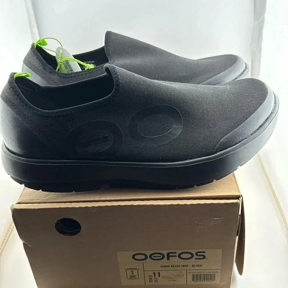 NWT OOFOS OOMG EEZEE MEN BLACK US SIZE 11 slip on shoe style 5082 NIB - Picture 8 of 16